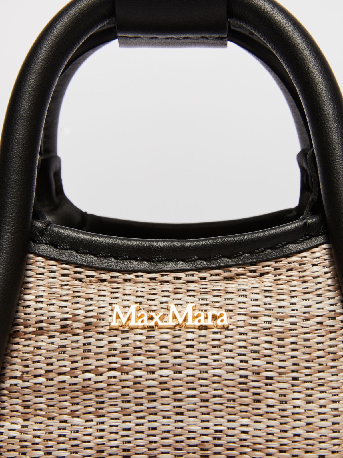 Jacquard raffia-effect fabric mini Marine bag