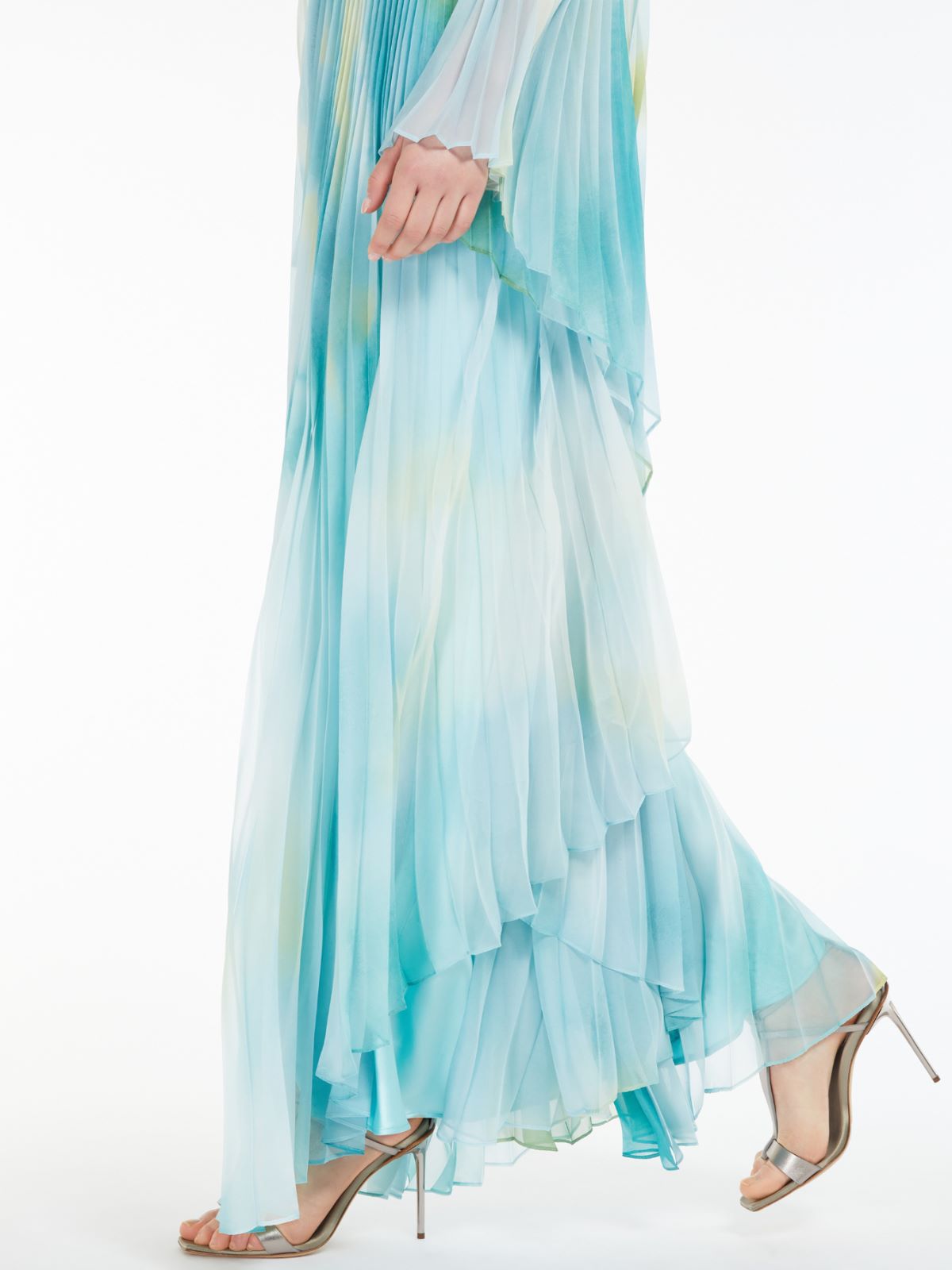 Kaftan dress in printed chiffon