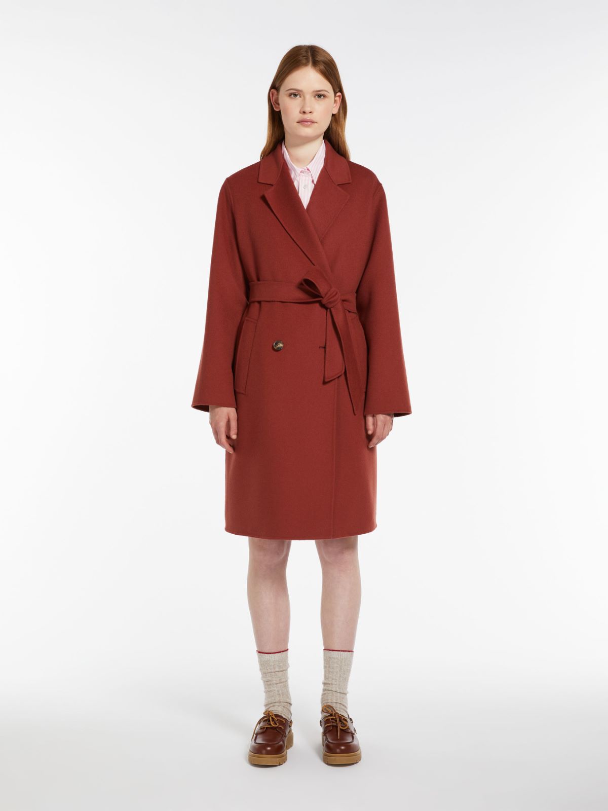 Double-breasted wool coat