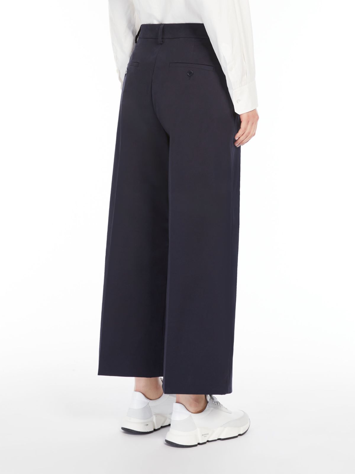 Cotton satin cropped trousers