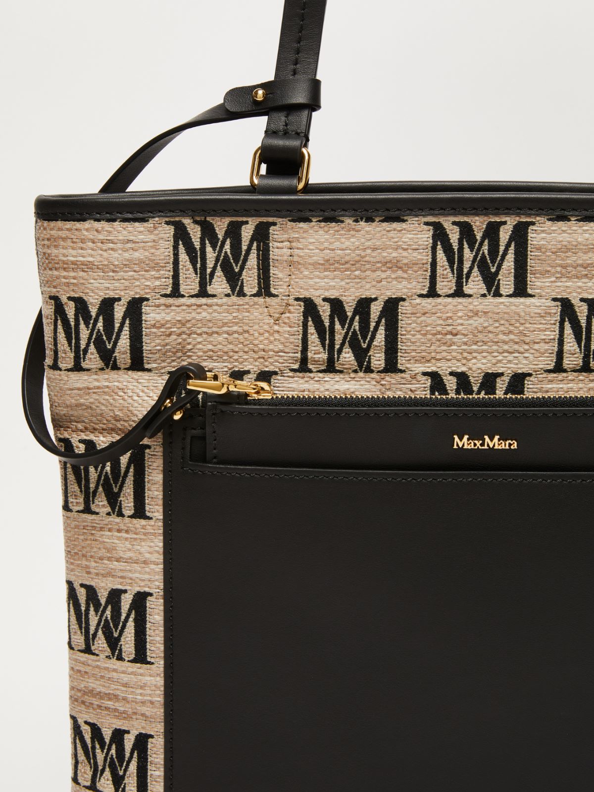 Jacquard raffia tote bag