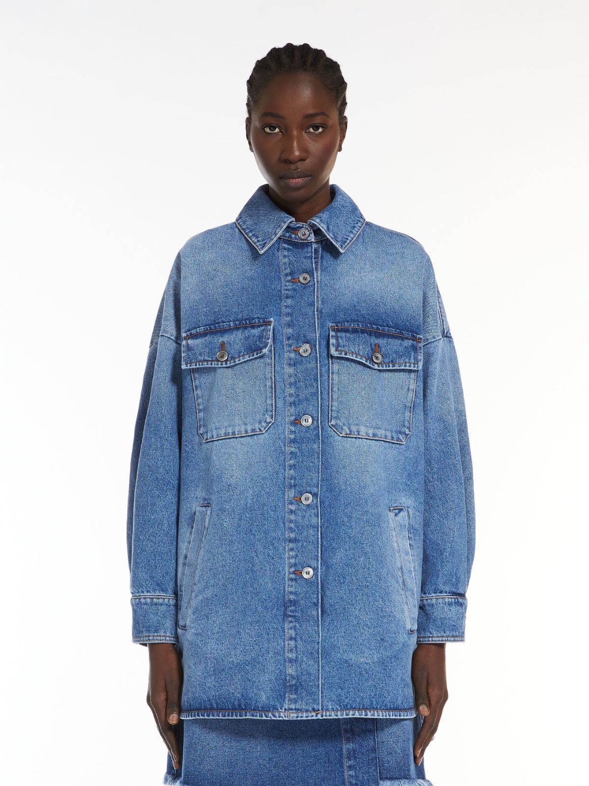 Oversized cotton denim jacket