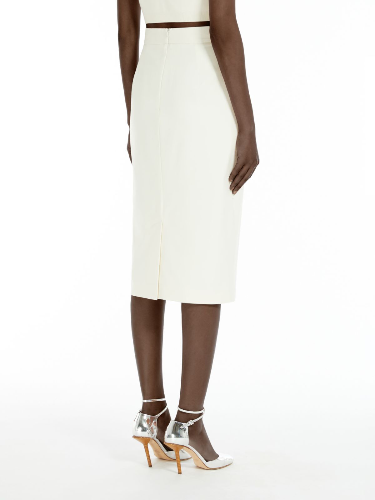 Cotton canvas midi skirt