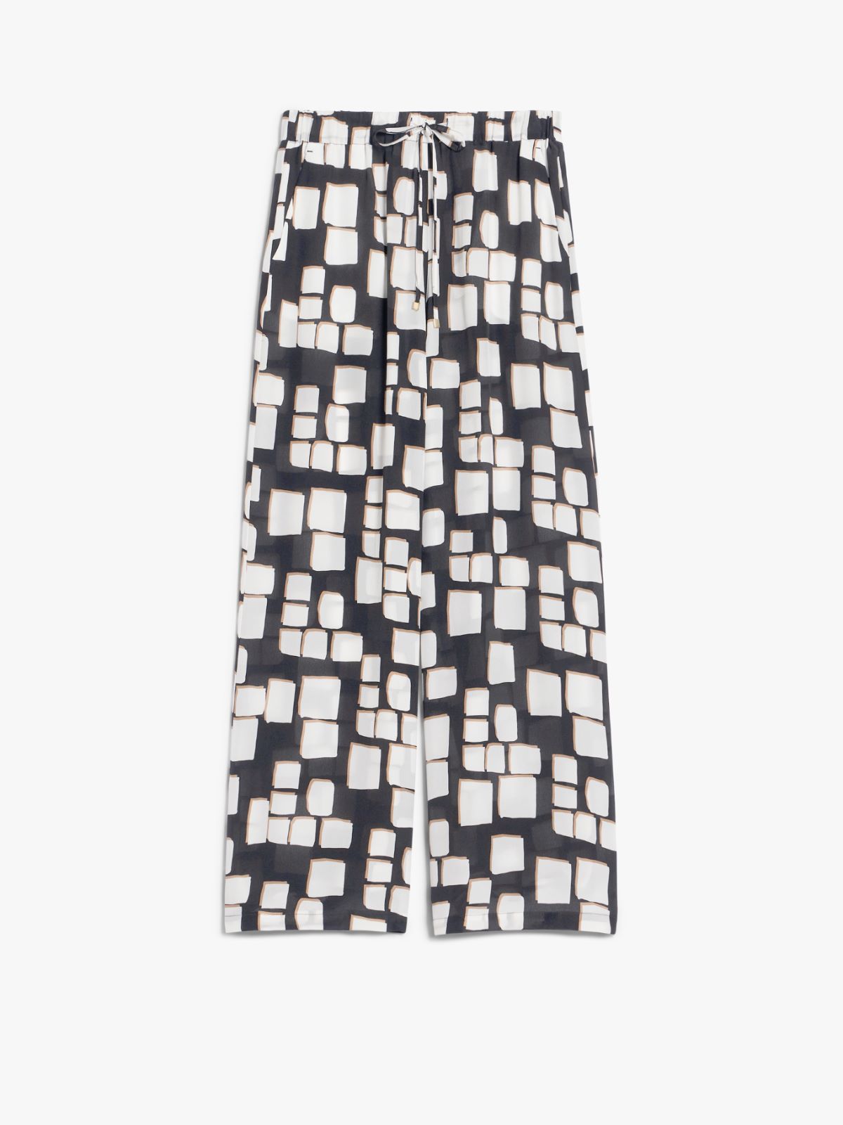 Palazzo trousers in printed silk