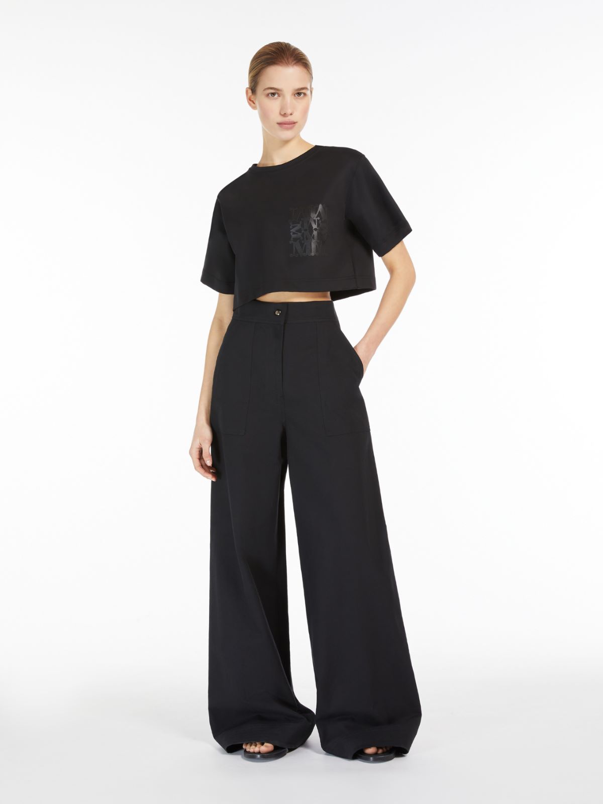 Scuba jersey cropped T-shirt