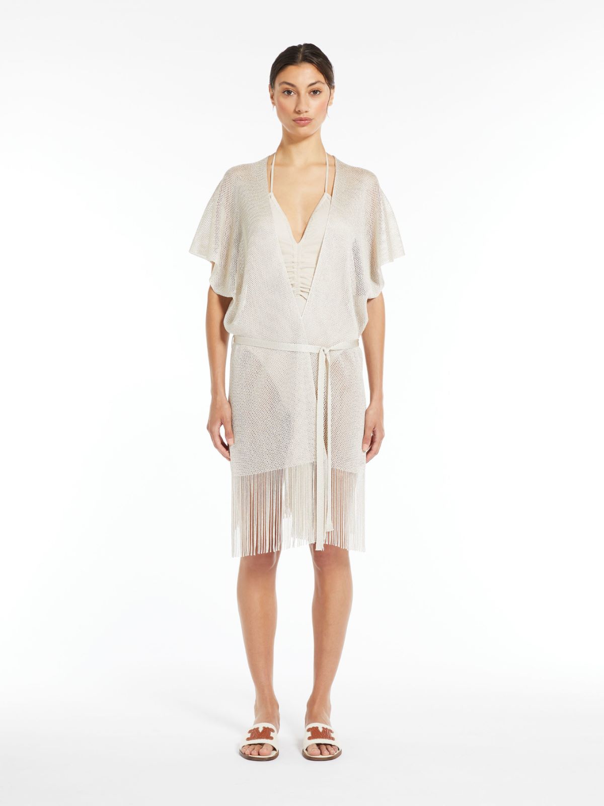 Lurex and viscose-knit gilet