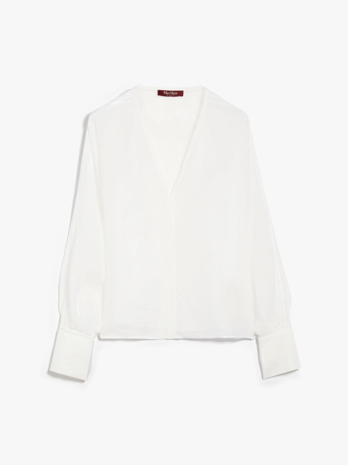 Ramie gauze and lace blouse