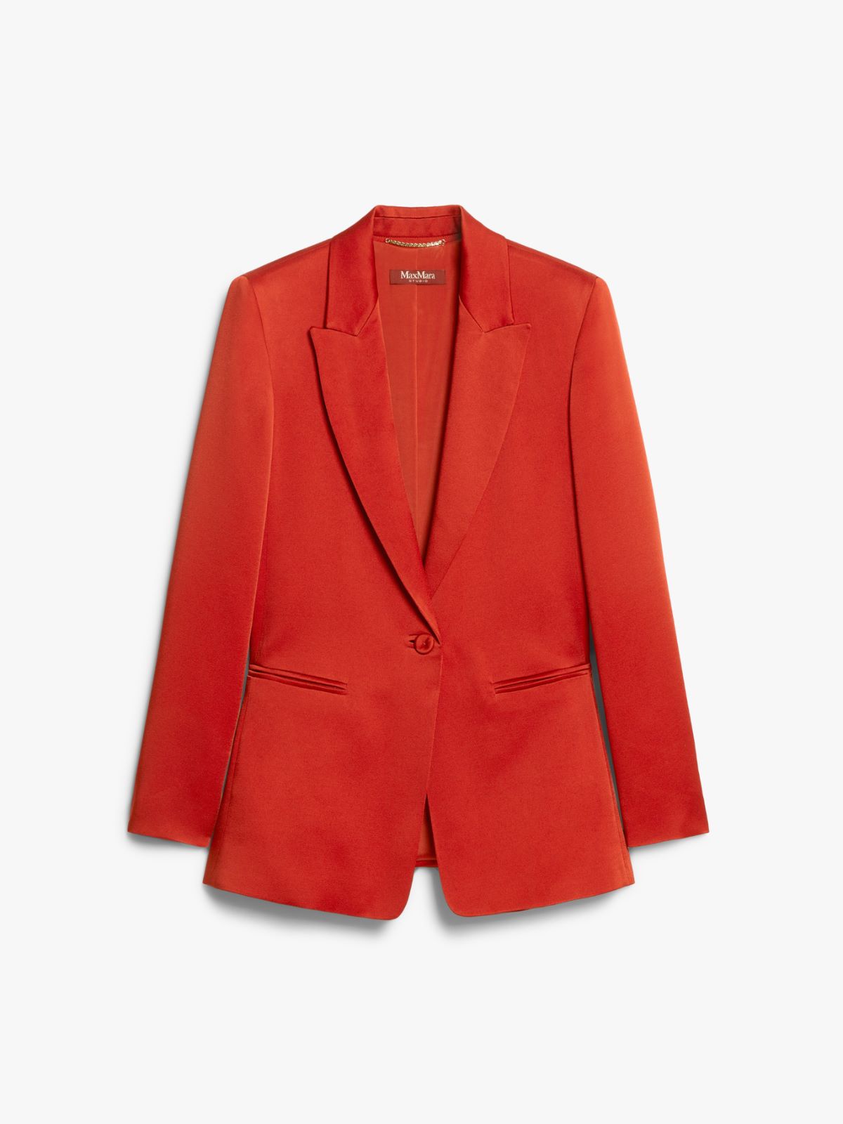 Reverse satin blazer