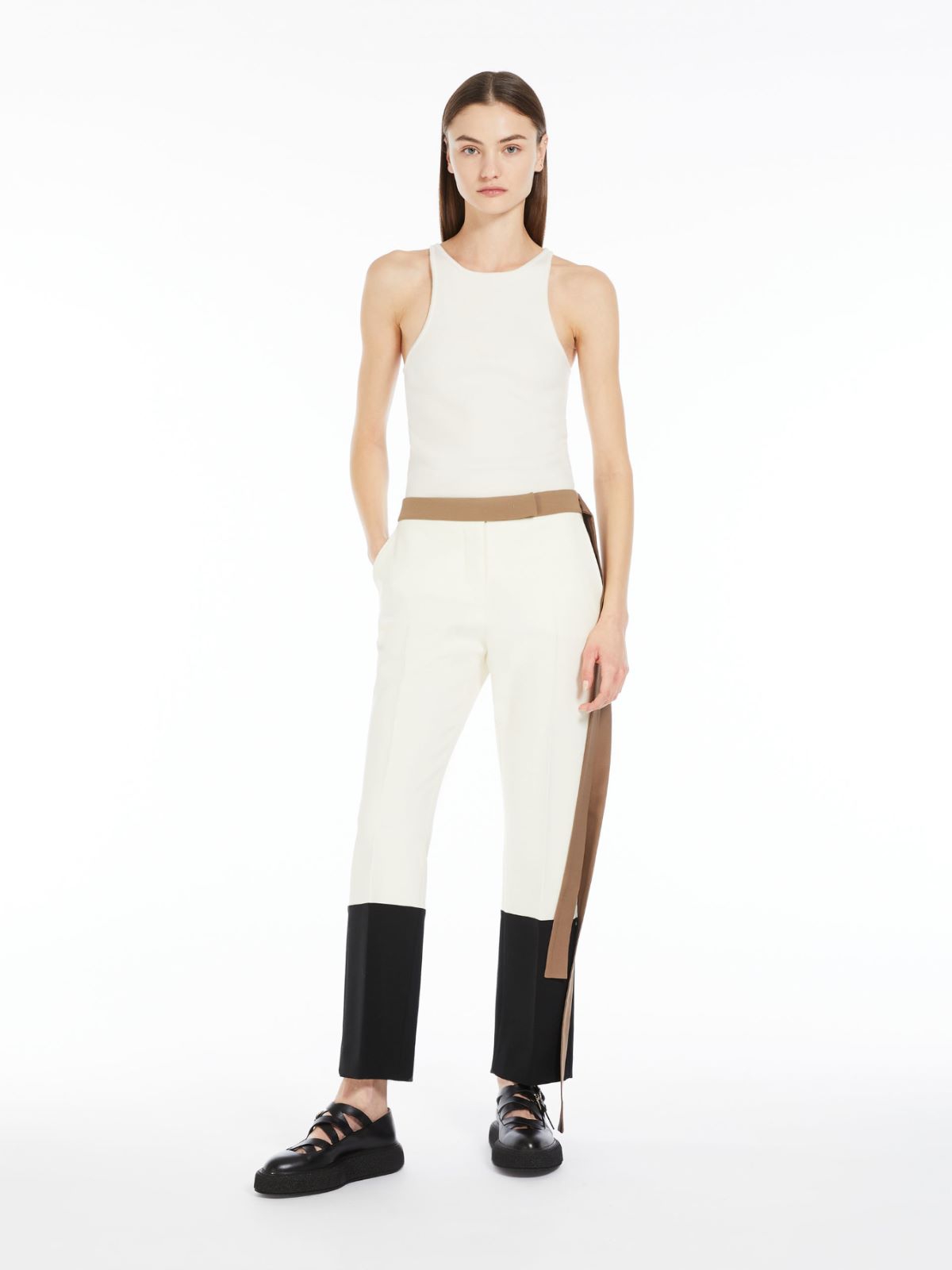 Wool crêpe slim-fit trousers