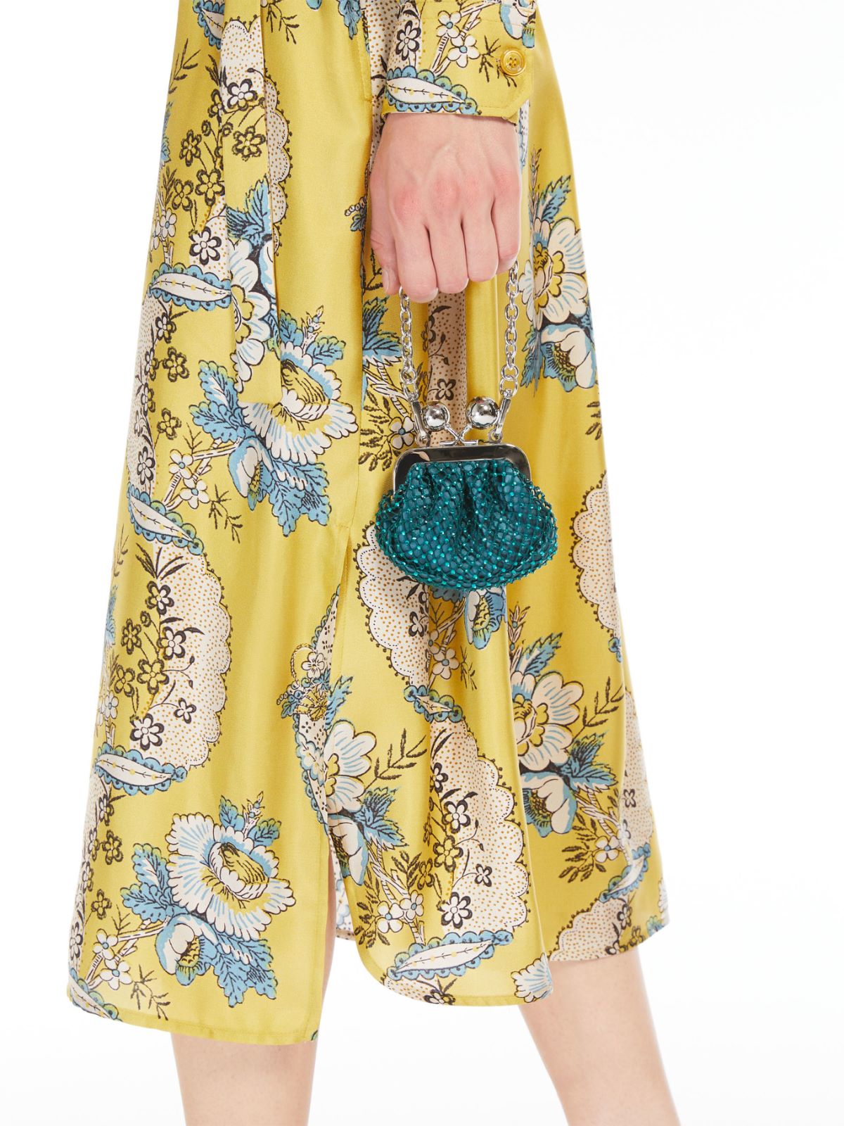 Rhinestone and satin Nano Pasticcino Bag