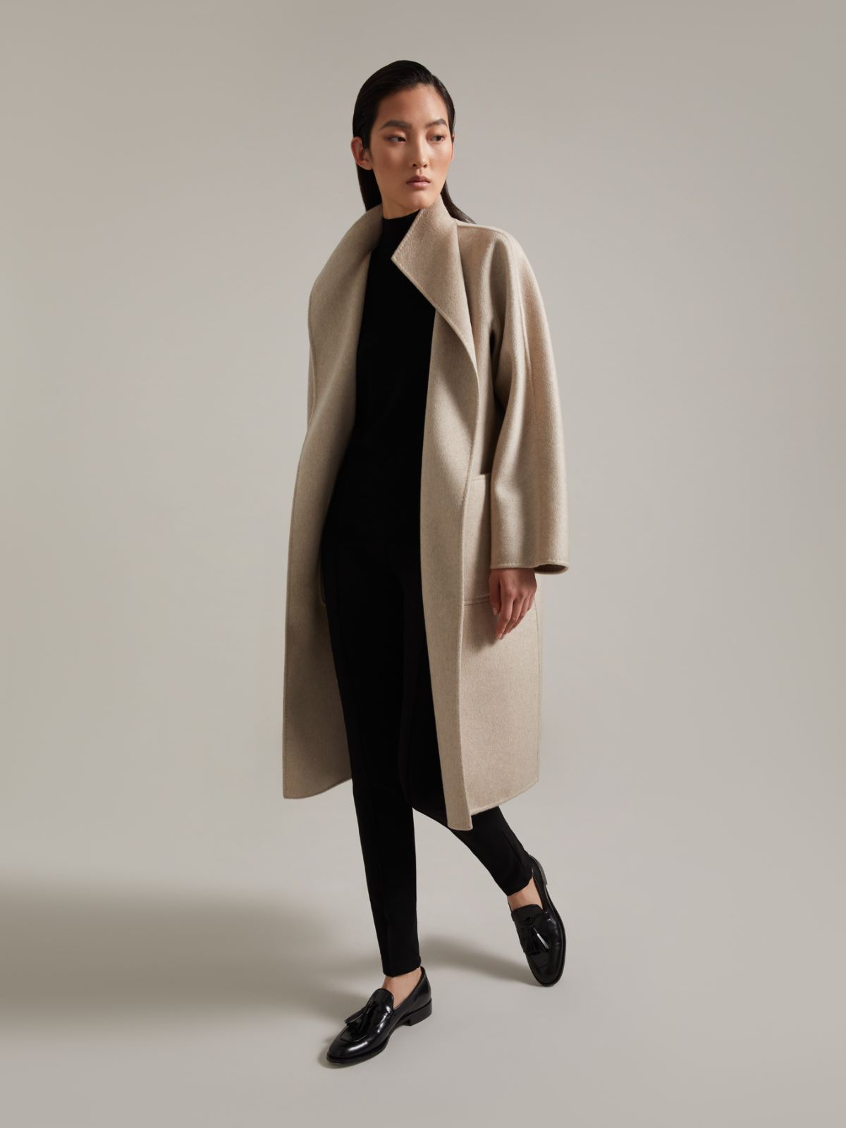 Cashmere cardigan coat