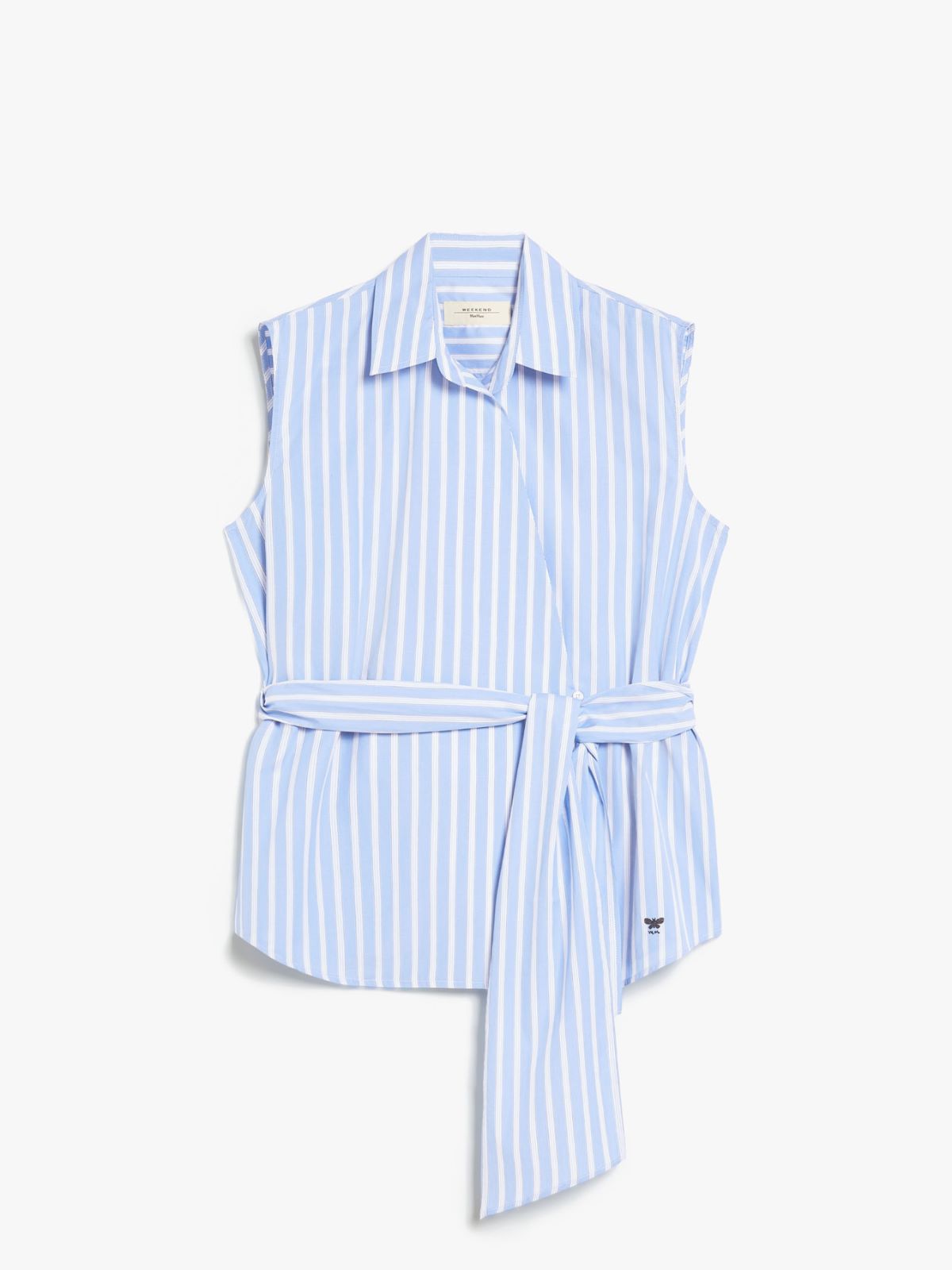 Sleeveless poplin shirt