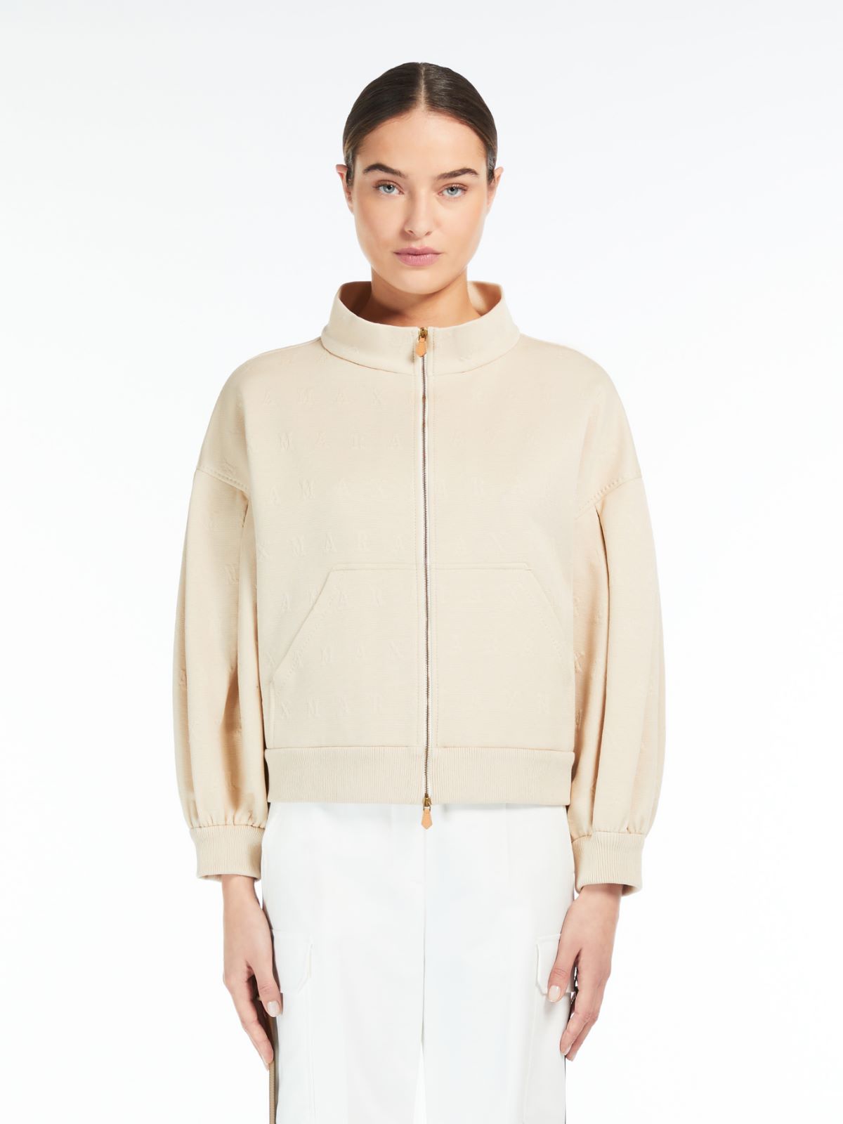 Cropped cotton logo blouse