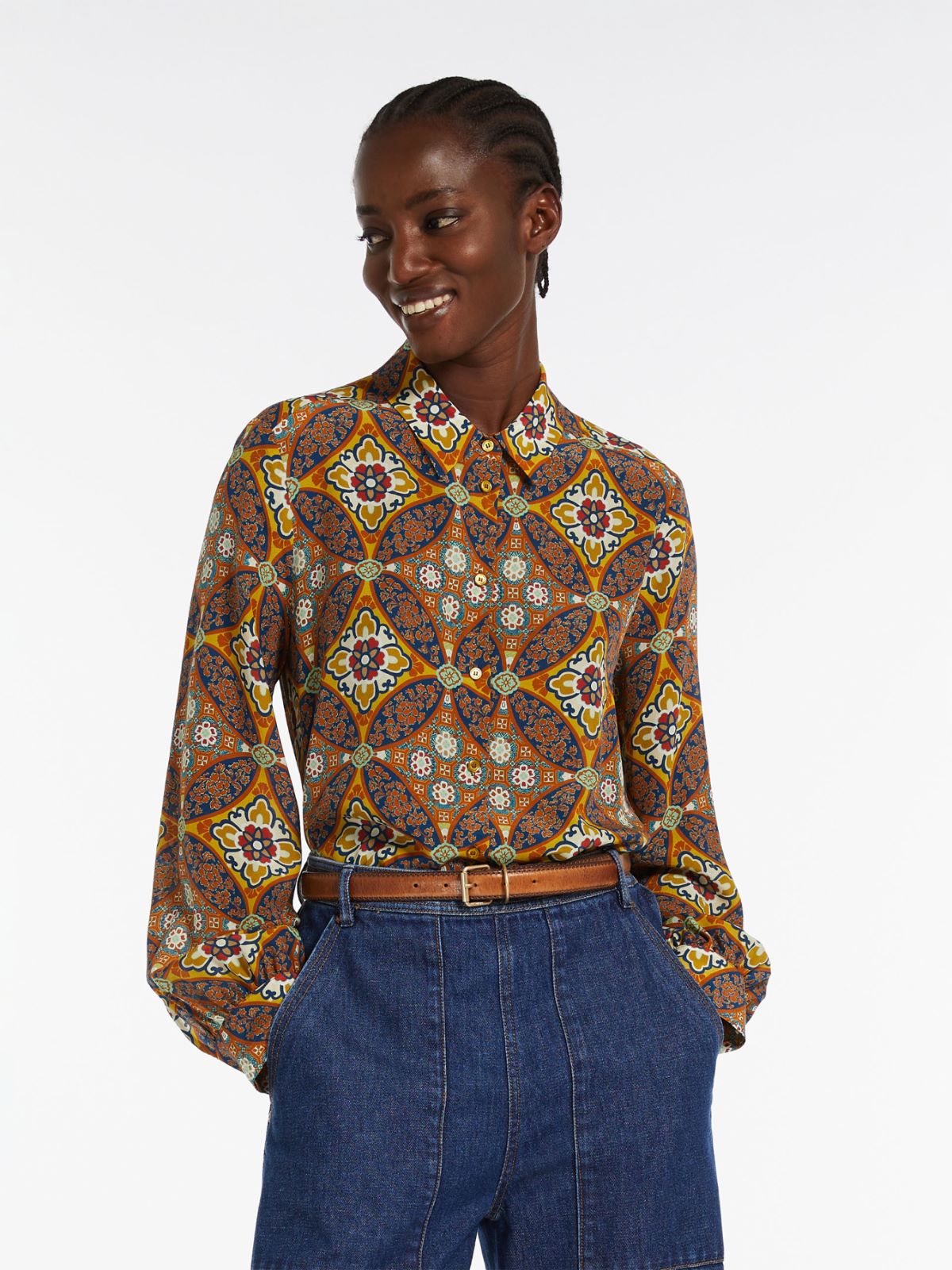 Classic crepe de chine shirt