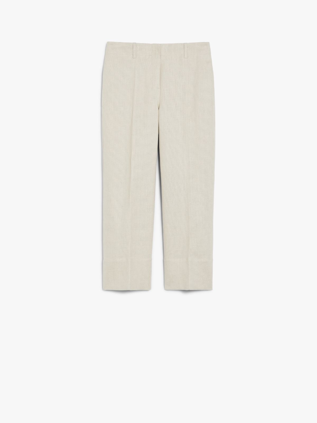 Straight-fit linen and cotton trousers