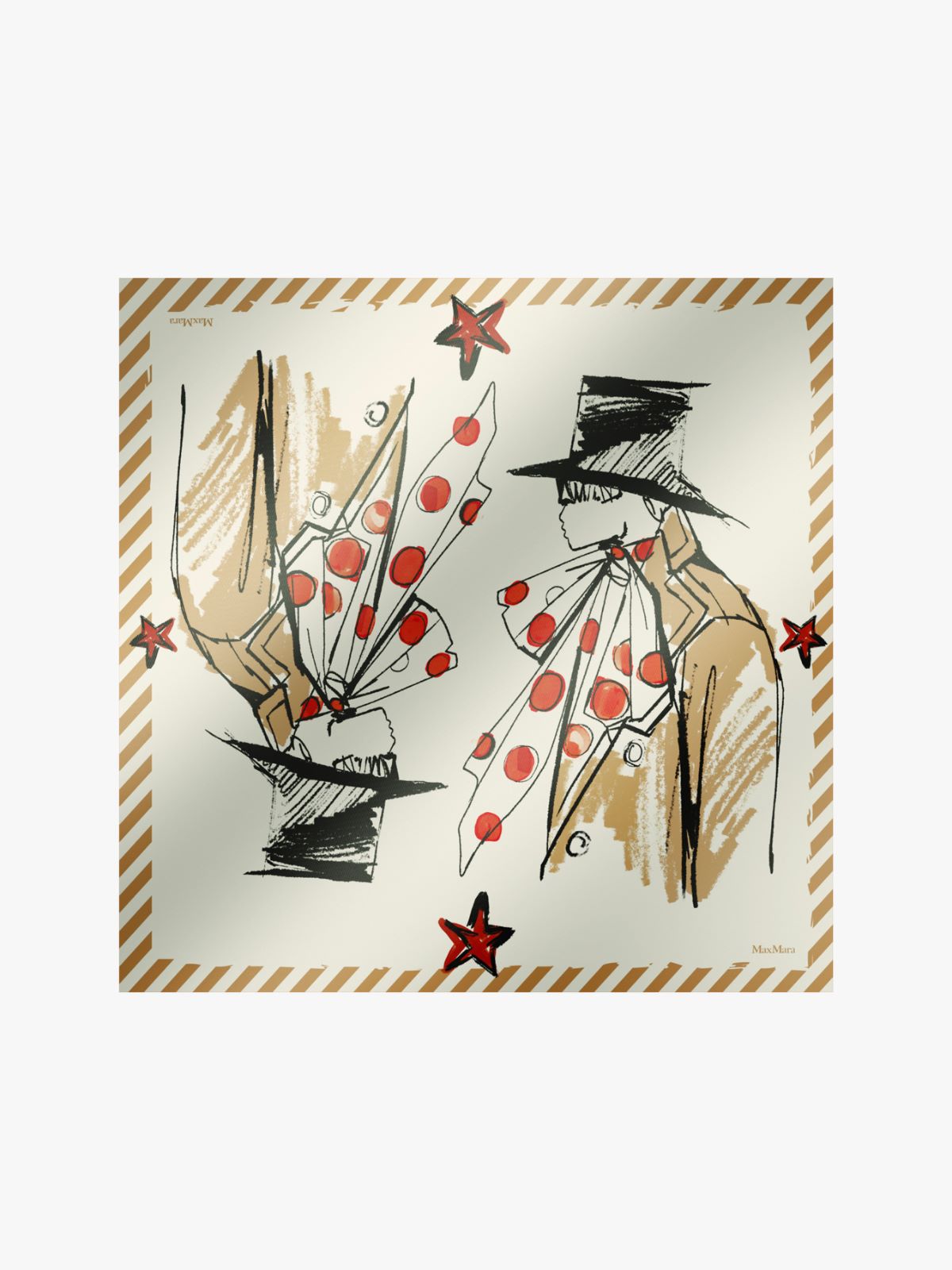 Printed silk square foulard