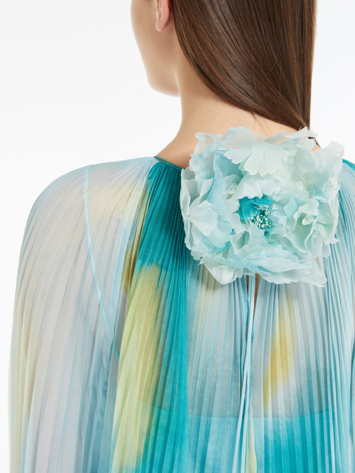 Kaftan dress in printed chiffon