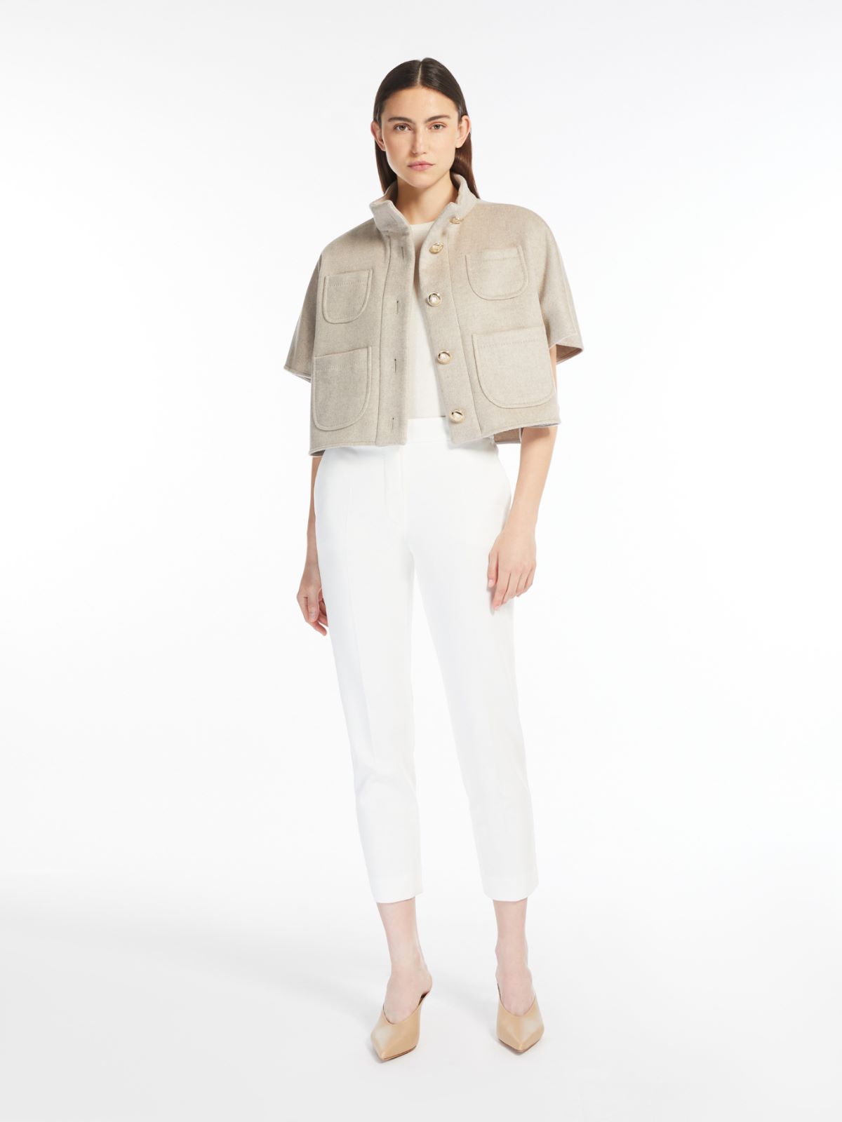 Cashmere cropped cape