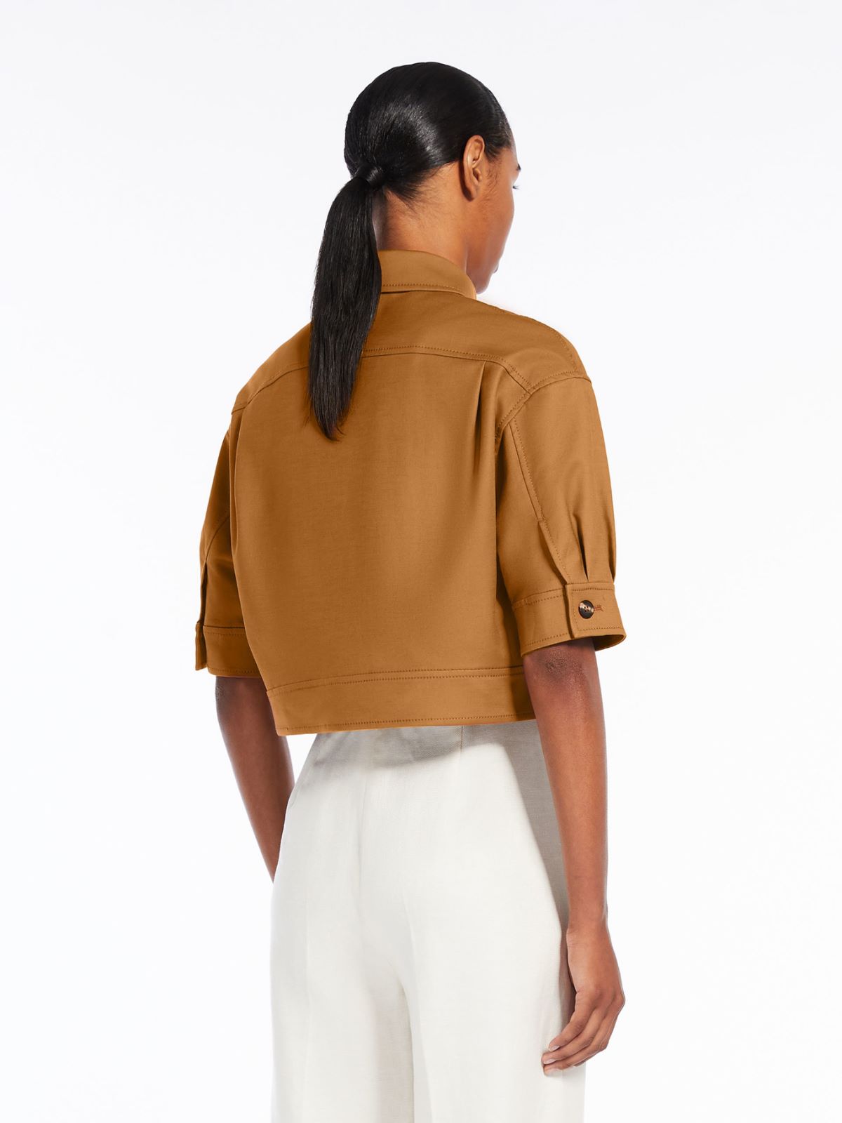 Cotton canvas cropped jacket