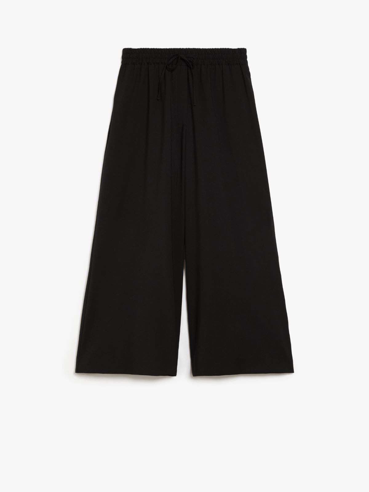 Wide-fit stretch wool trousers