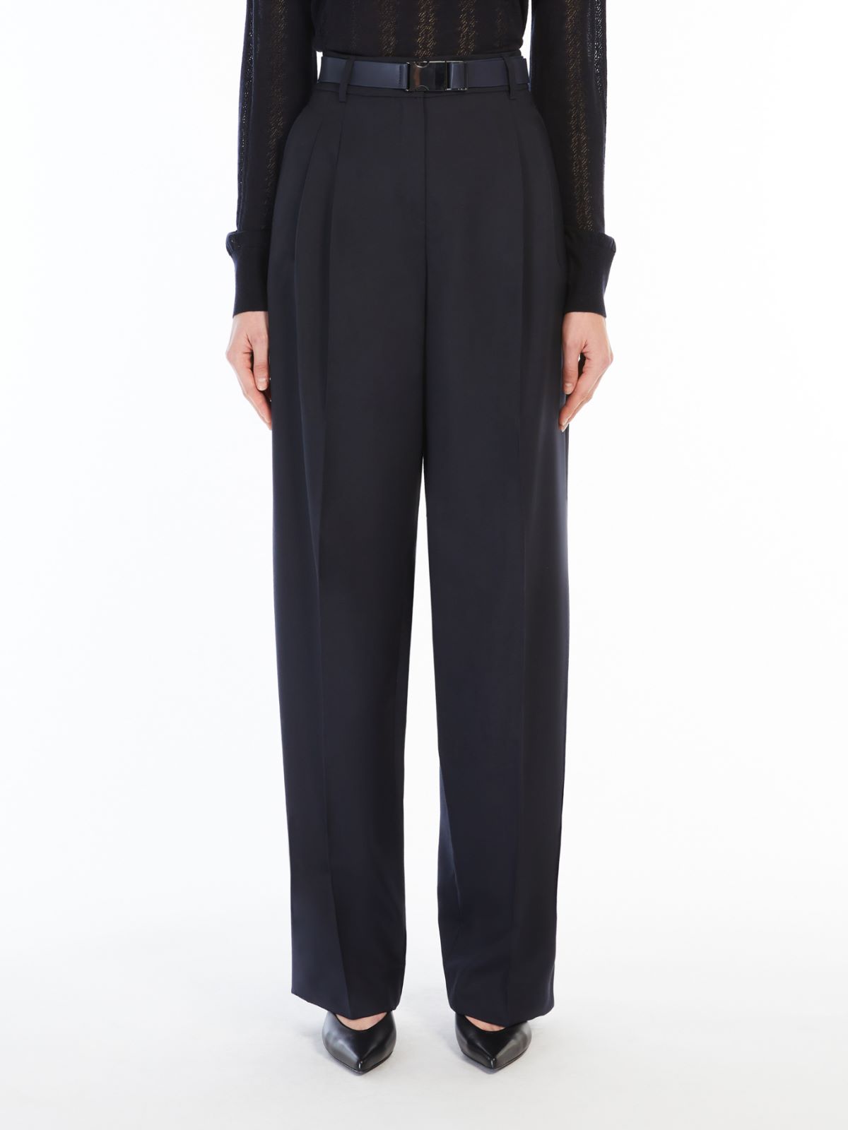 Gabardine wool trousers