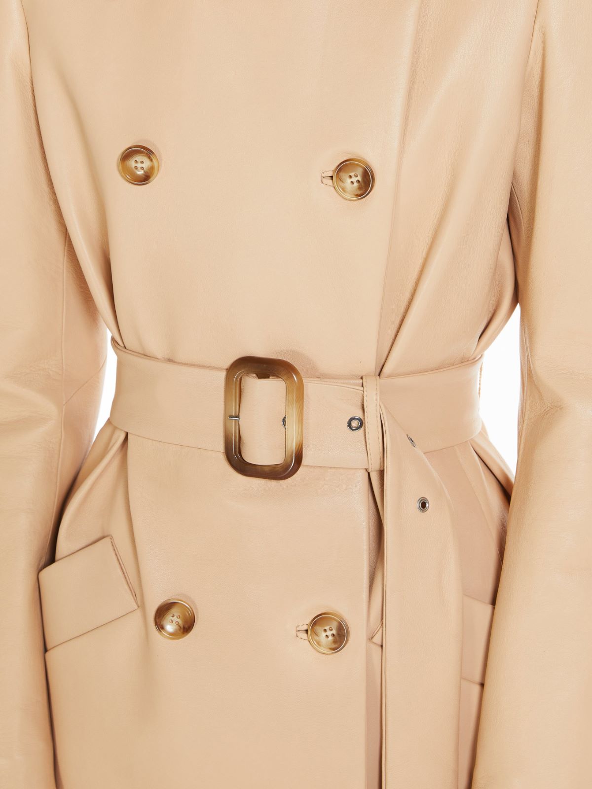 Nappa leather trench coat
