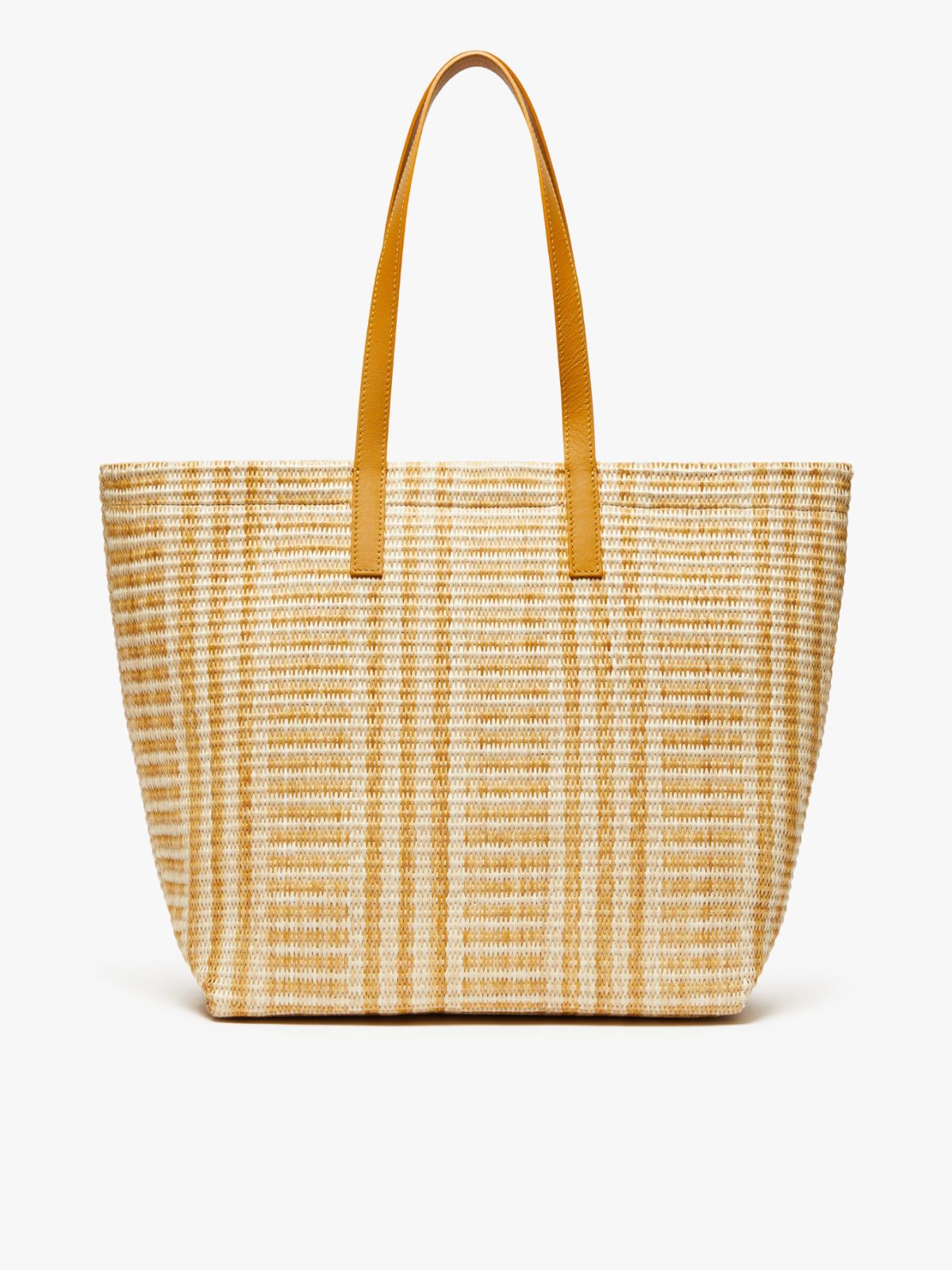 Raffia-look jacquard shopping tote