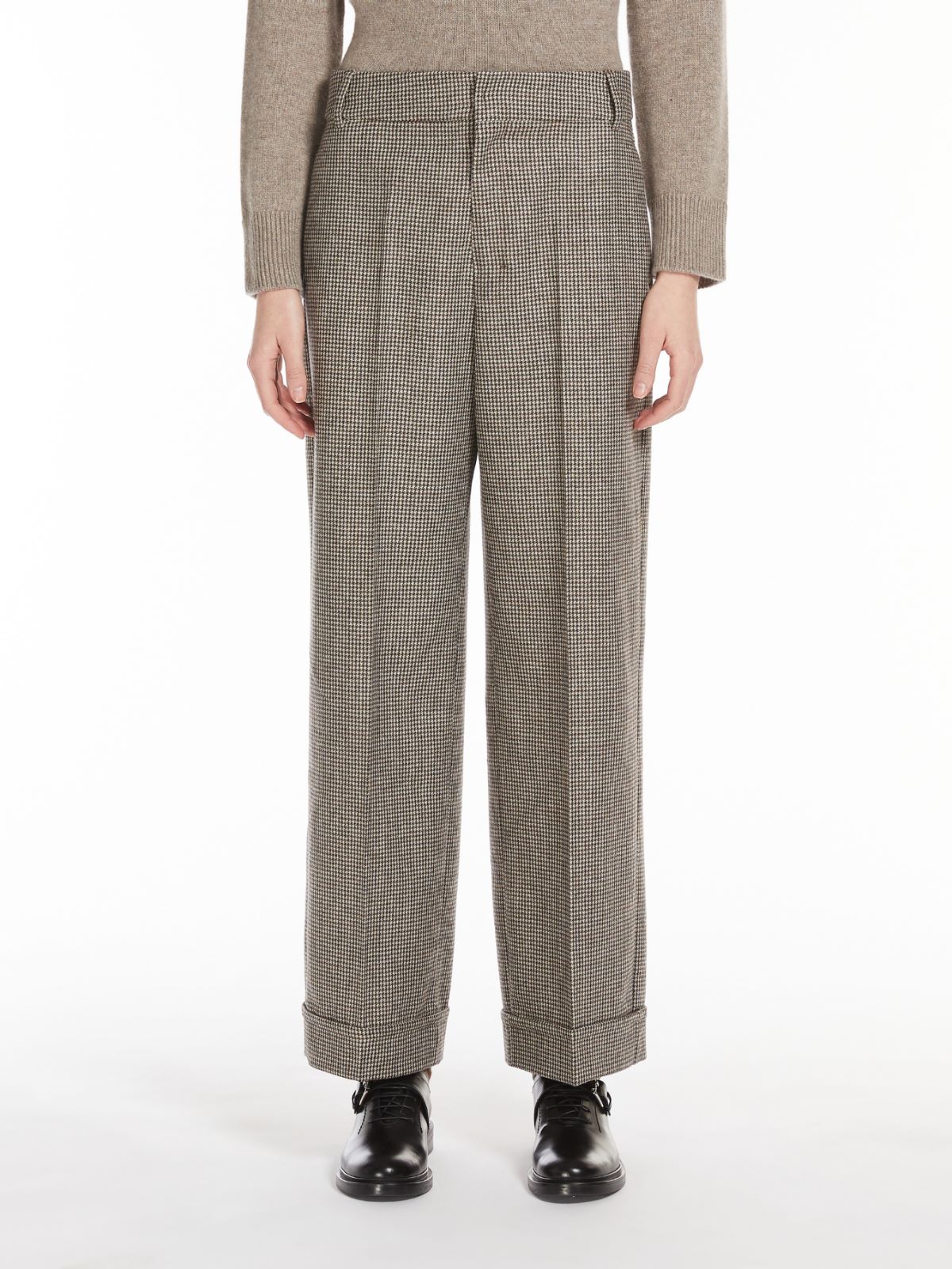 Wool and cashmere palazzo trousers