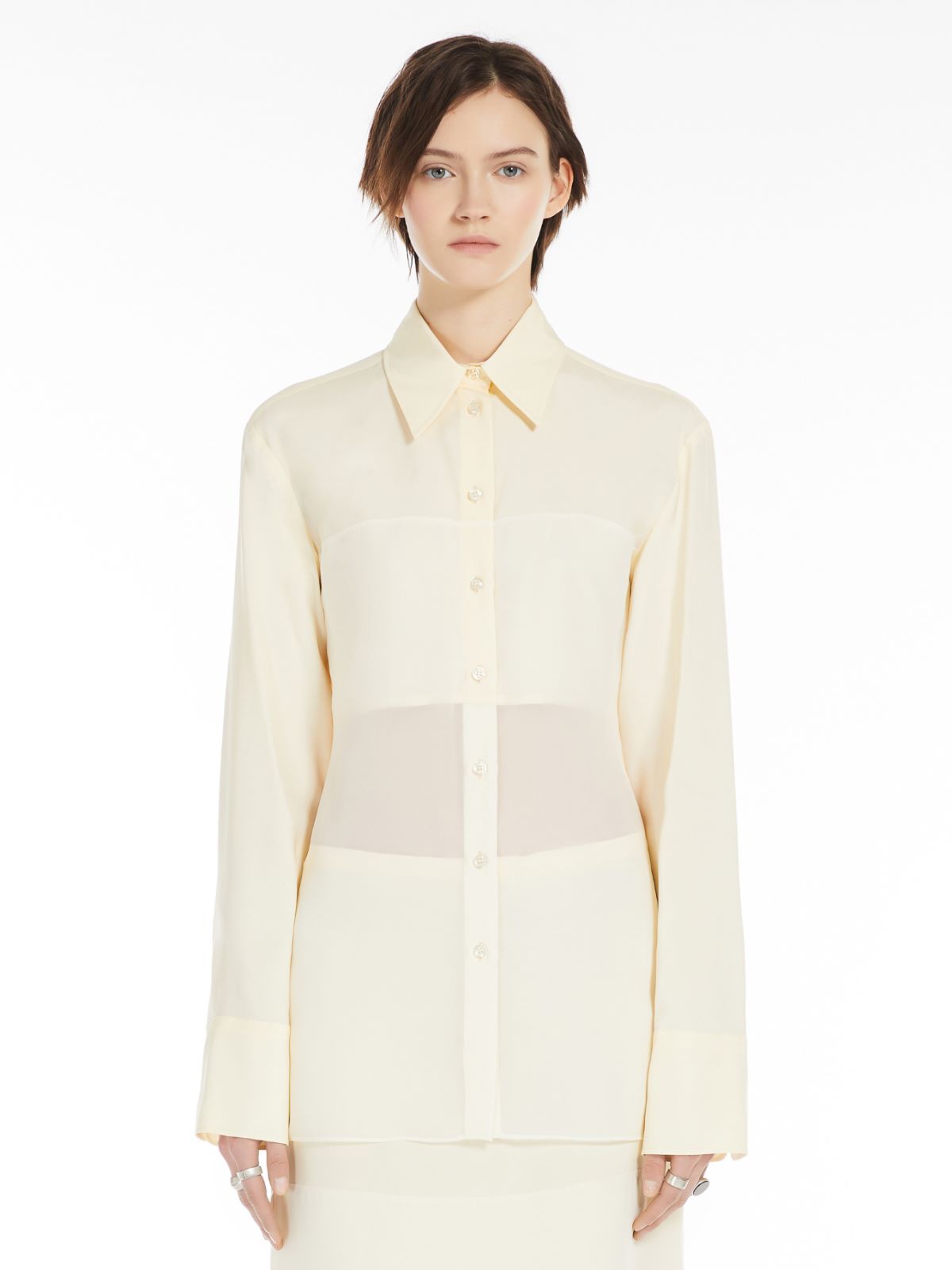 Chiffon flounced blouse