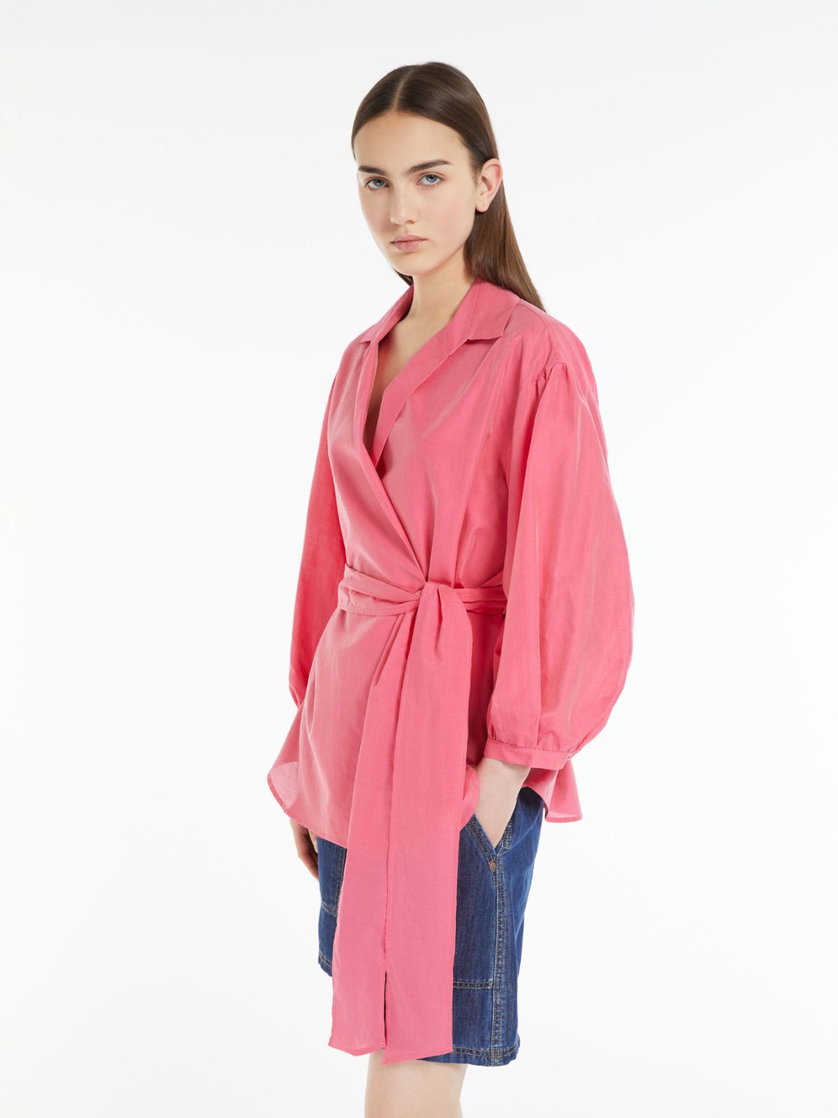 Cotton and silk canvas shirt