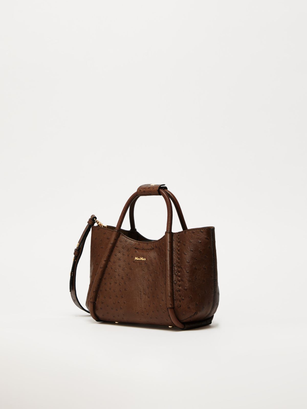 Extra-small ostrich-print leather Marine Bag