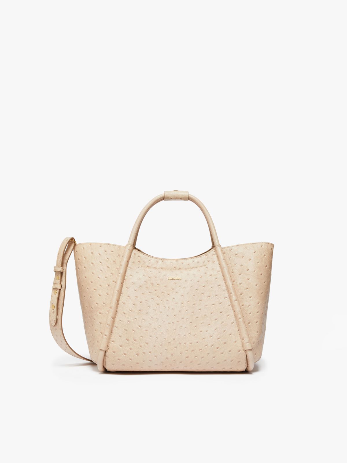 Small ostrich-print leather Marine Bag