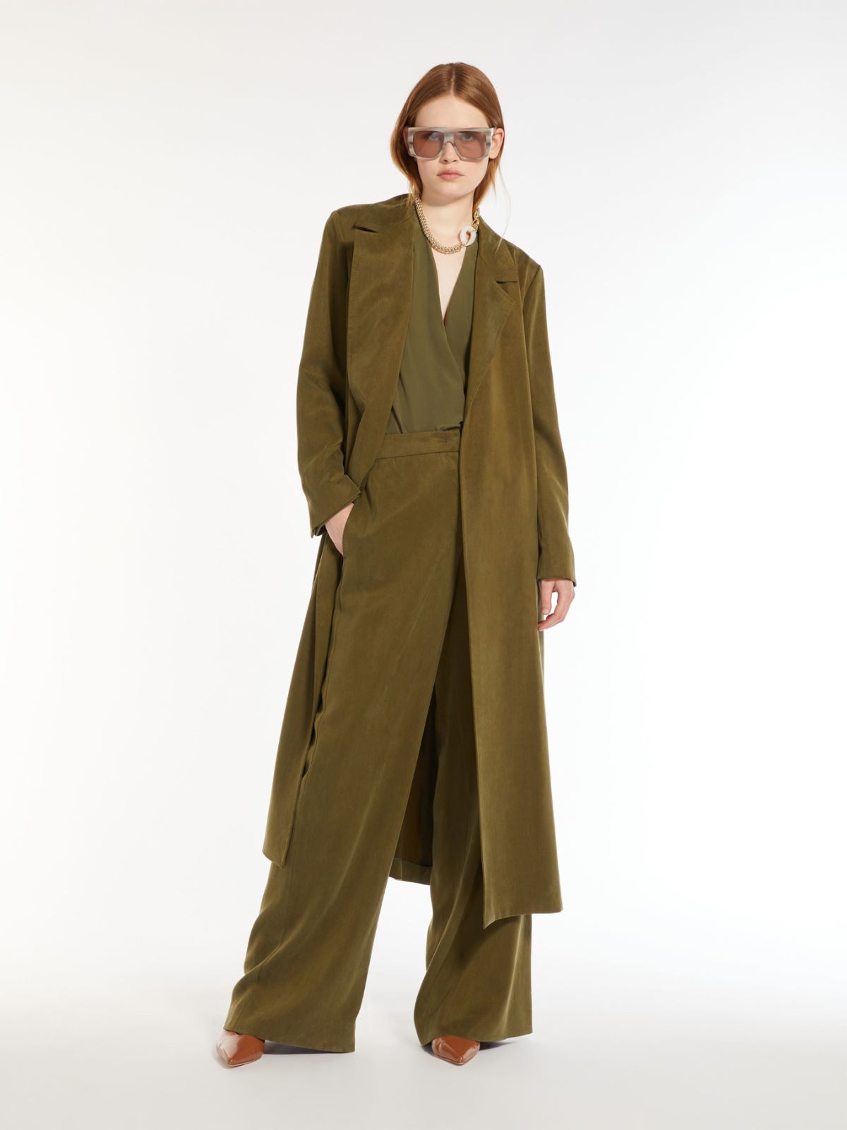 Crepe de chine wrap blouse