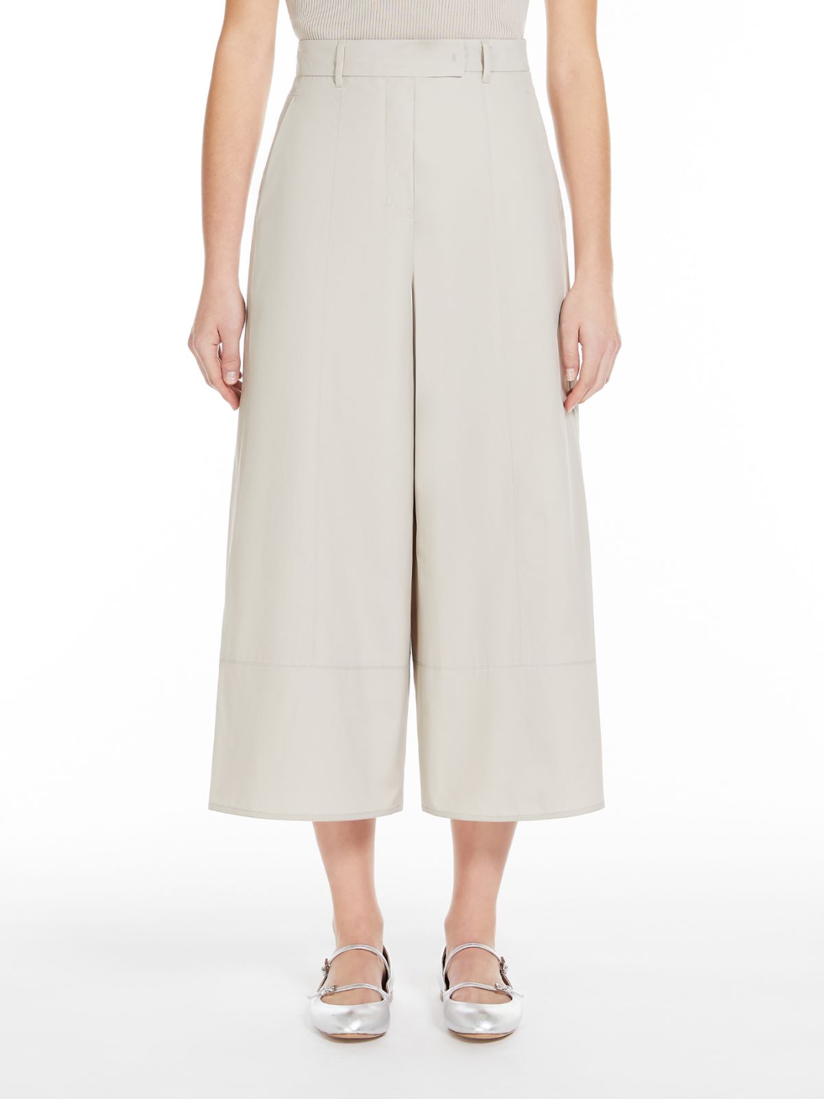 Wide-leg poplin trousers