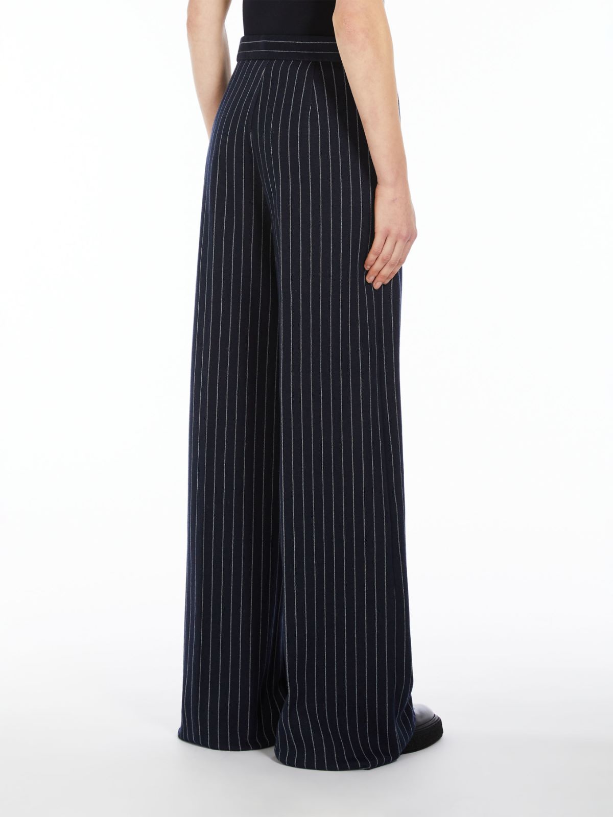 Cotton, cashmere and silk palazzo trousers
