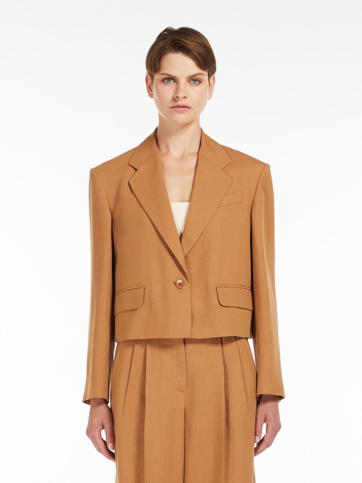 Viscose and linen blazer