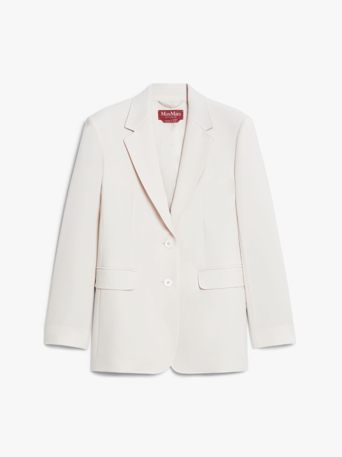 Wool satin crêpe single-breasted blazer