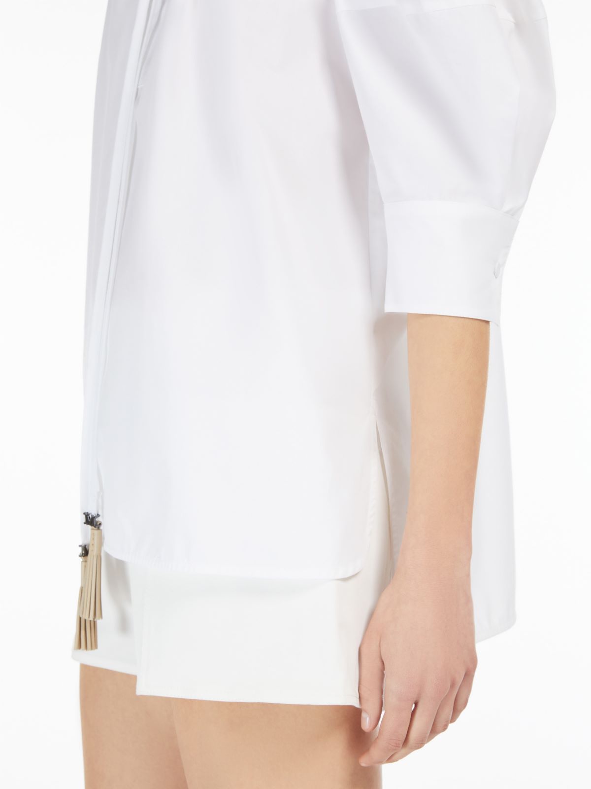 Cotton shirt with balloon sleeves