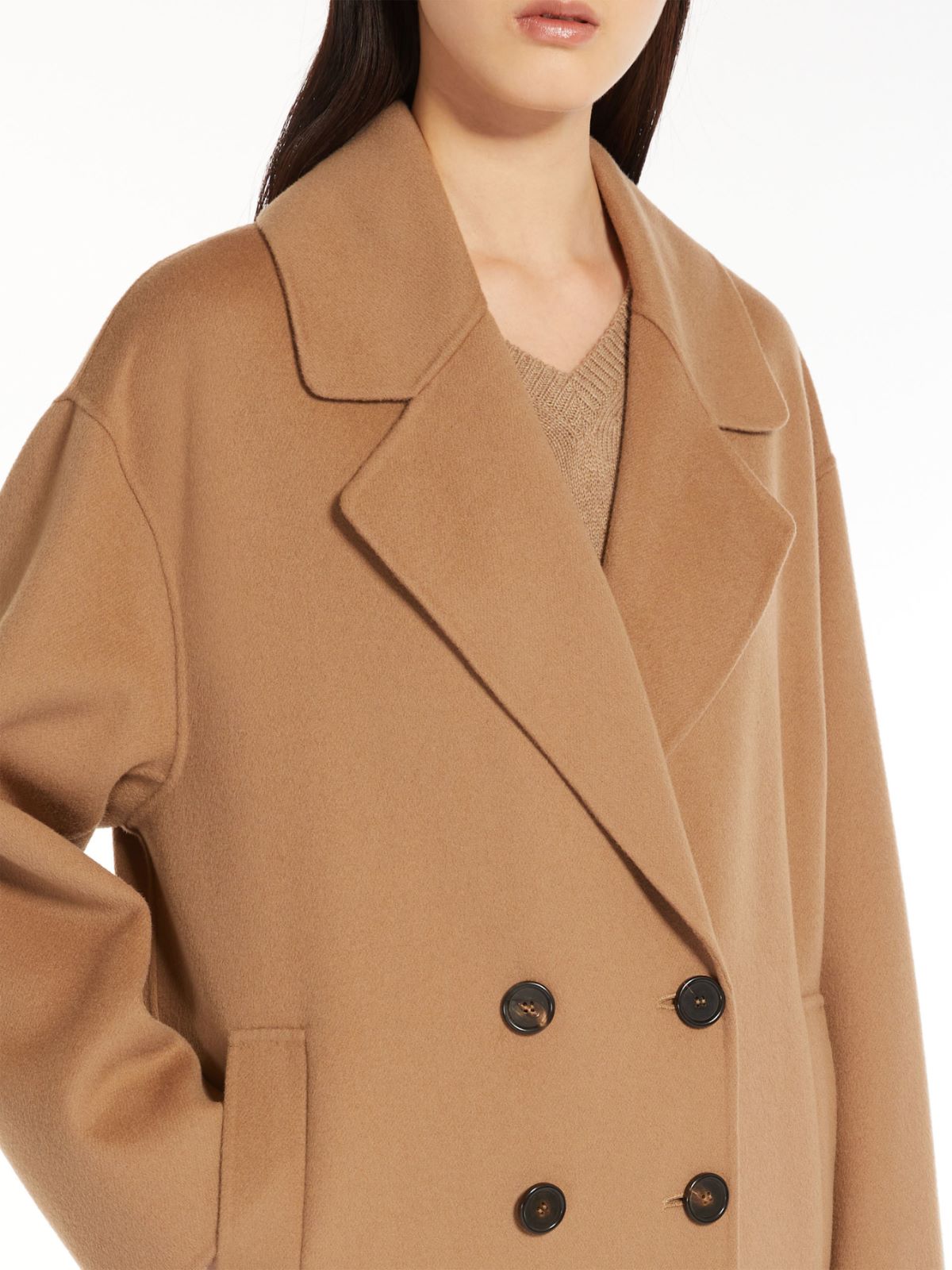 Double-breasted wool coat