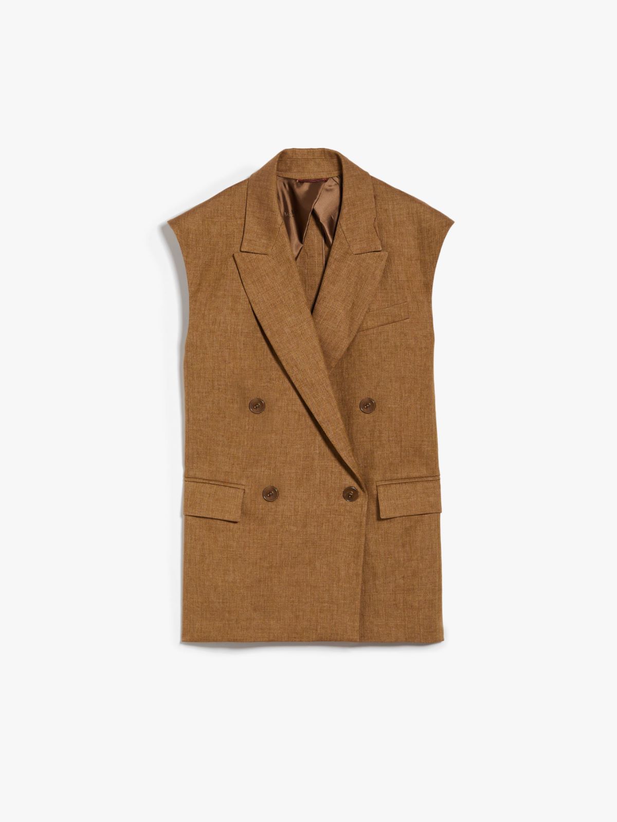 Double-breasted linen waistcoat