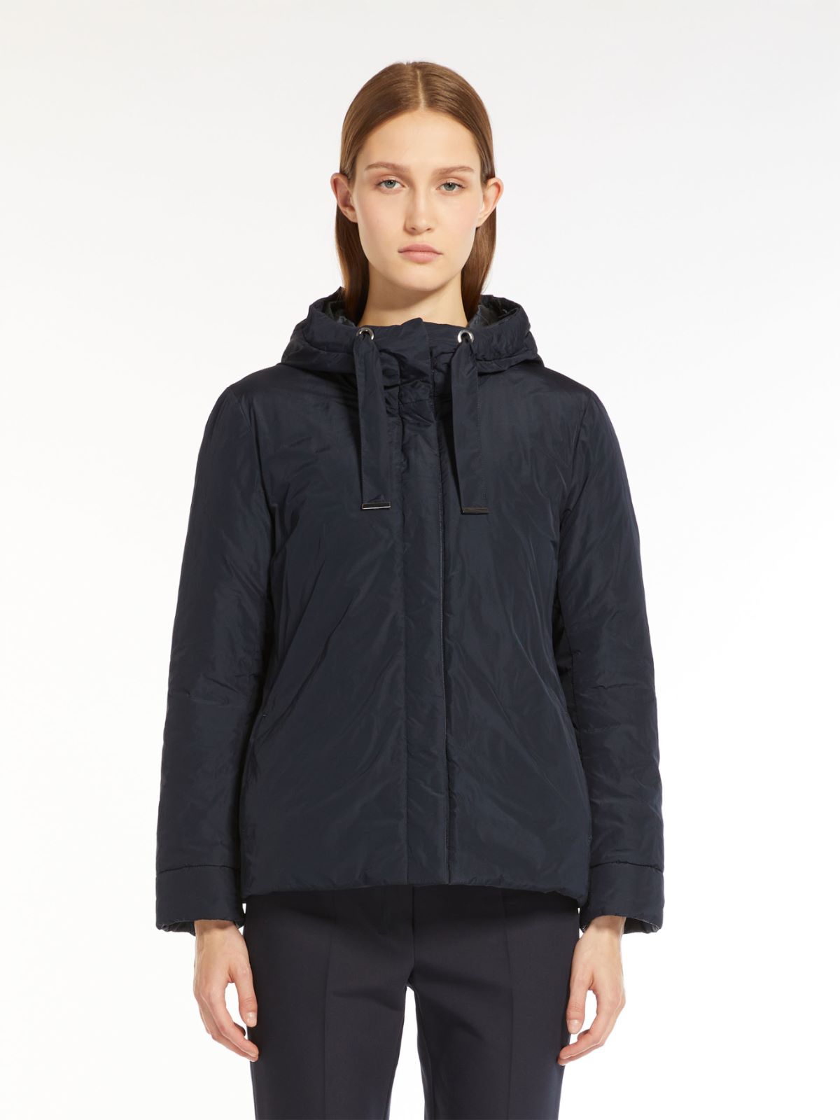 Reversible down jacket in water-resistant canvas