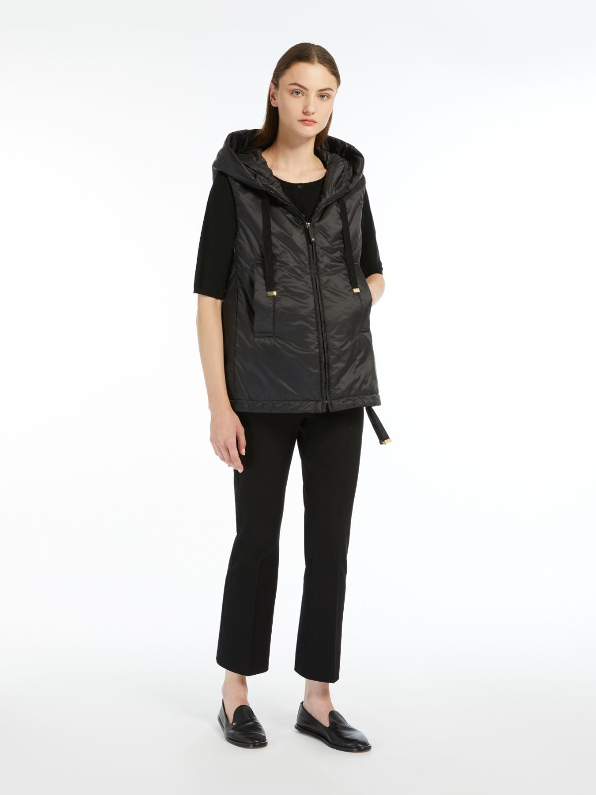 Water-repellent technical canvas gilet