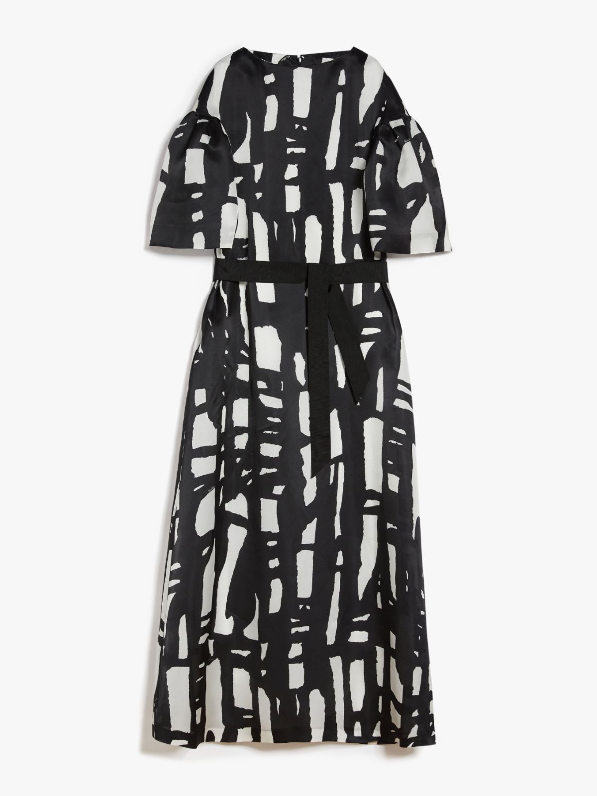 Printed silk organza dress