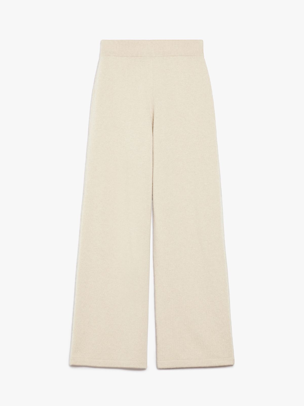Wide-fit knit fabric trousers