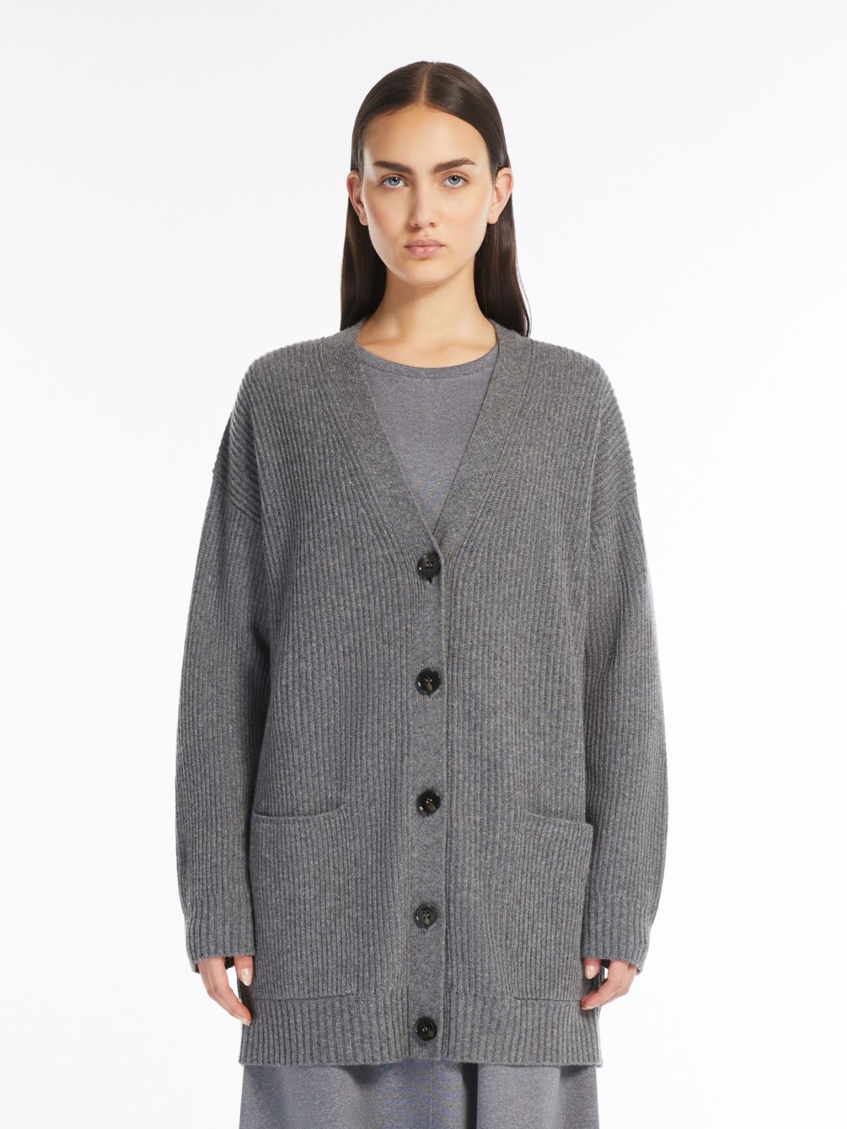 Oversized wool, viscose and cashmere cardigan