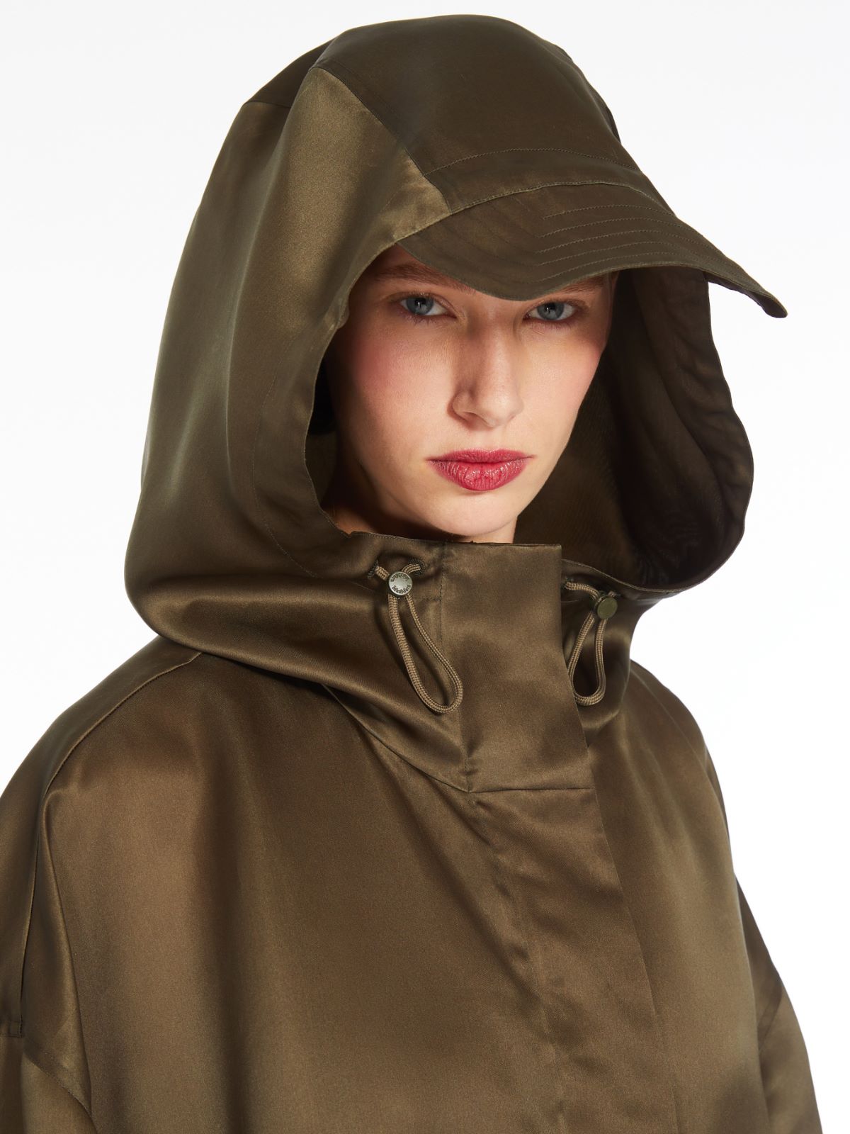 Oversized silk organza parka