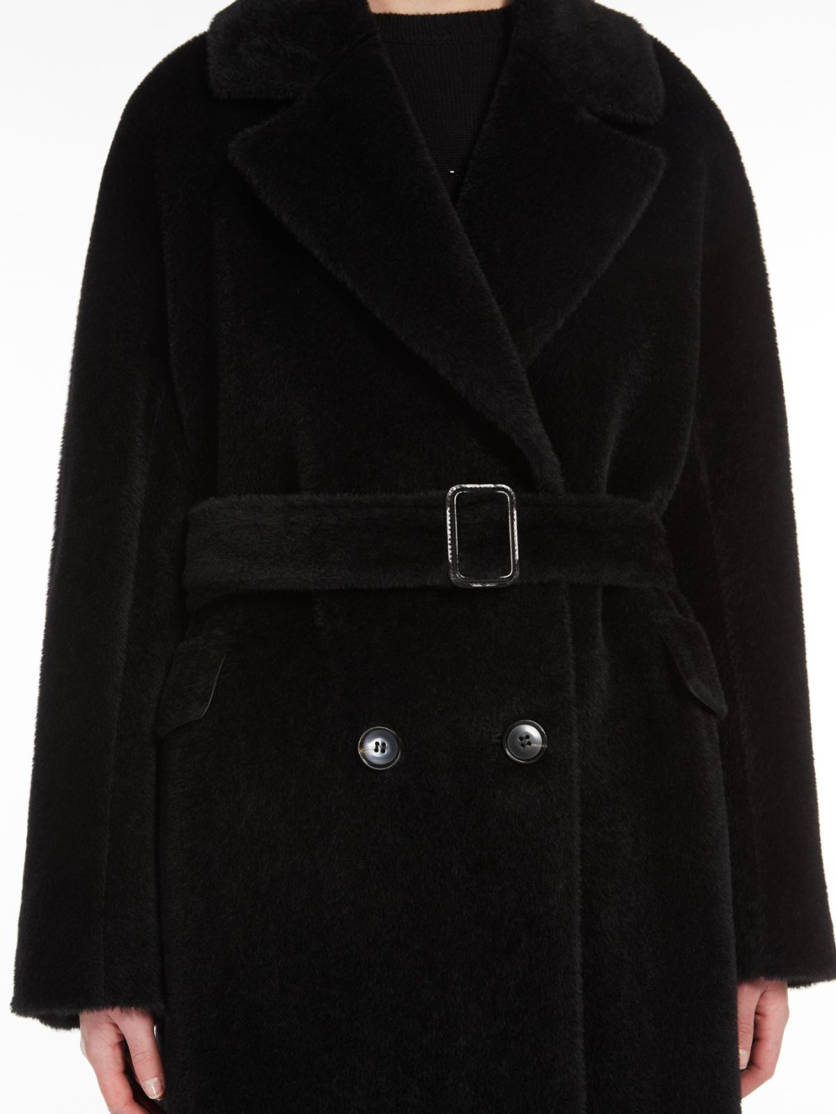 Wool and alpaca double-breasted coat