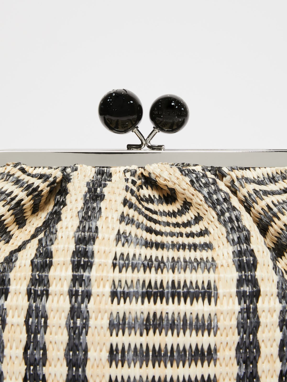 Medium raffia-look jacquard Pasticcino Bag