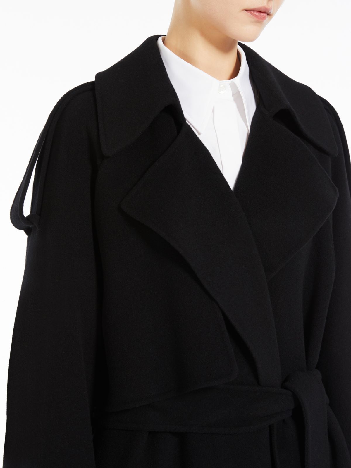Double-faced wool trench coat