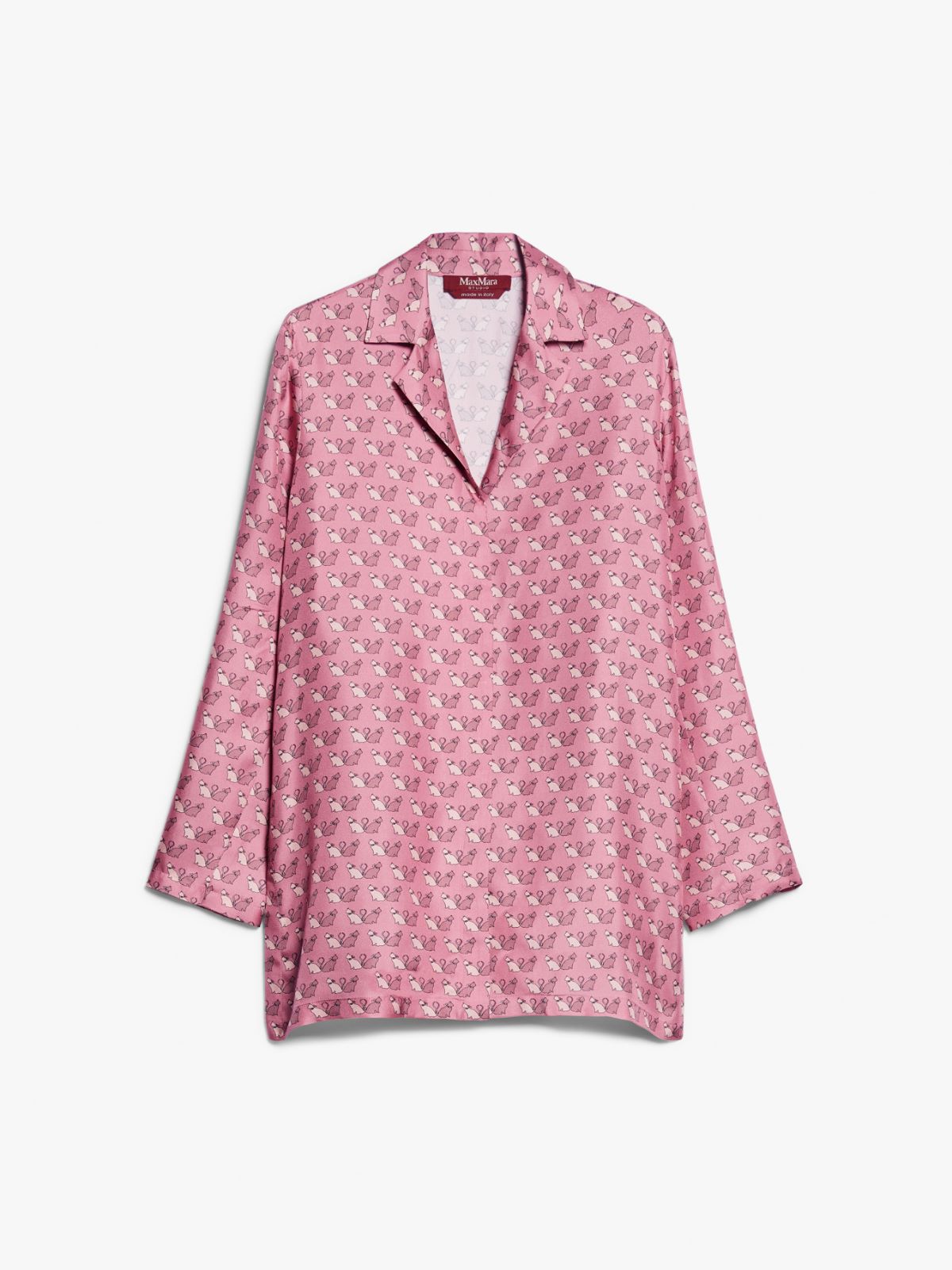 Printed silk twill shirt